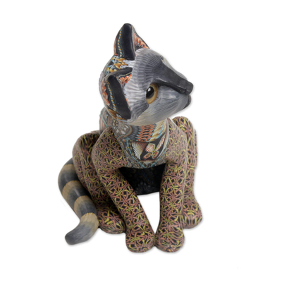 Polymer-Ton-Skulptur - Handgefertigte Polymer-Ton-Skulptur einer Katze aus Bali