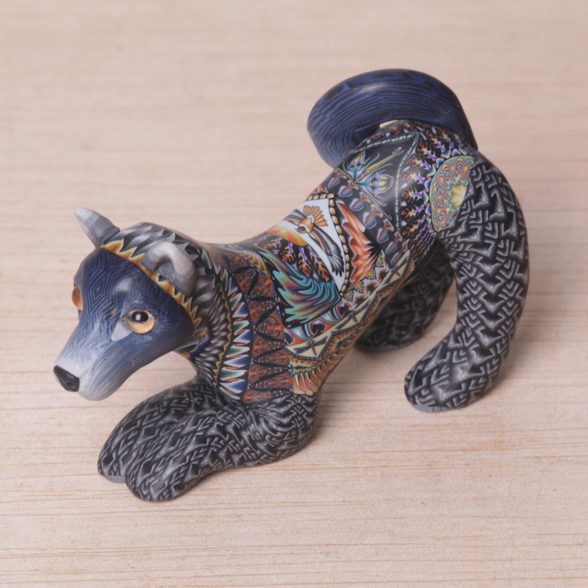 UNICEF Market | Handcrafted Colorful Polymer Clay Dog Sculpture from ...
