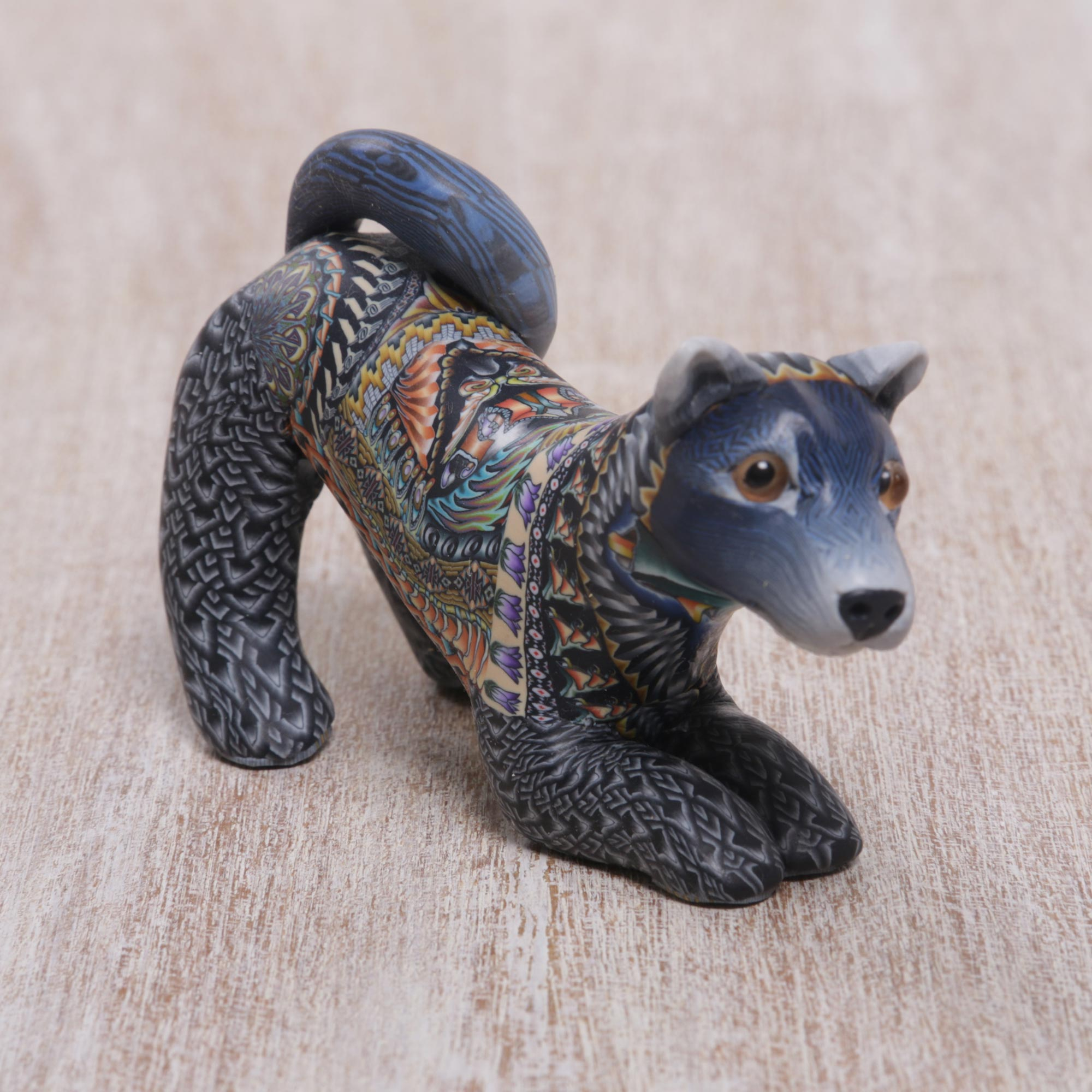 UNICEF Market | Handcrafted Colorful Polymer Clay Dog Sculpture from ...