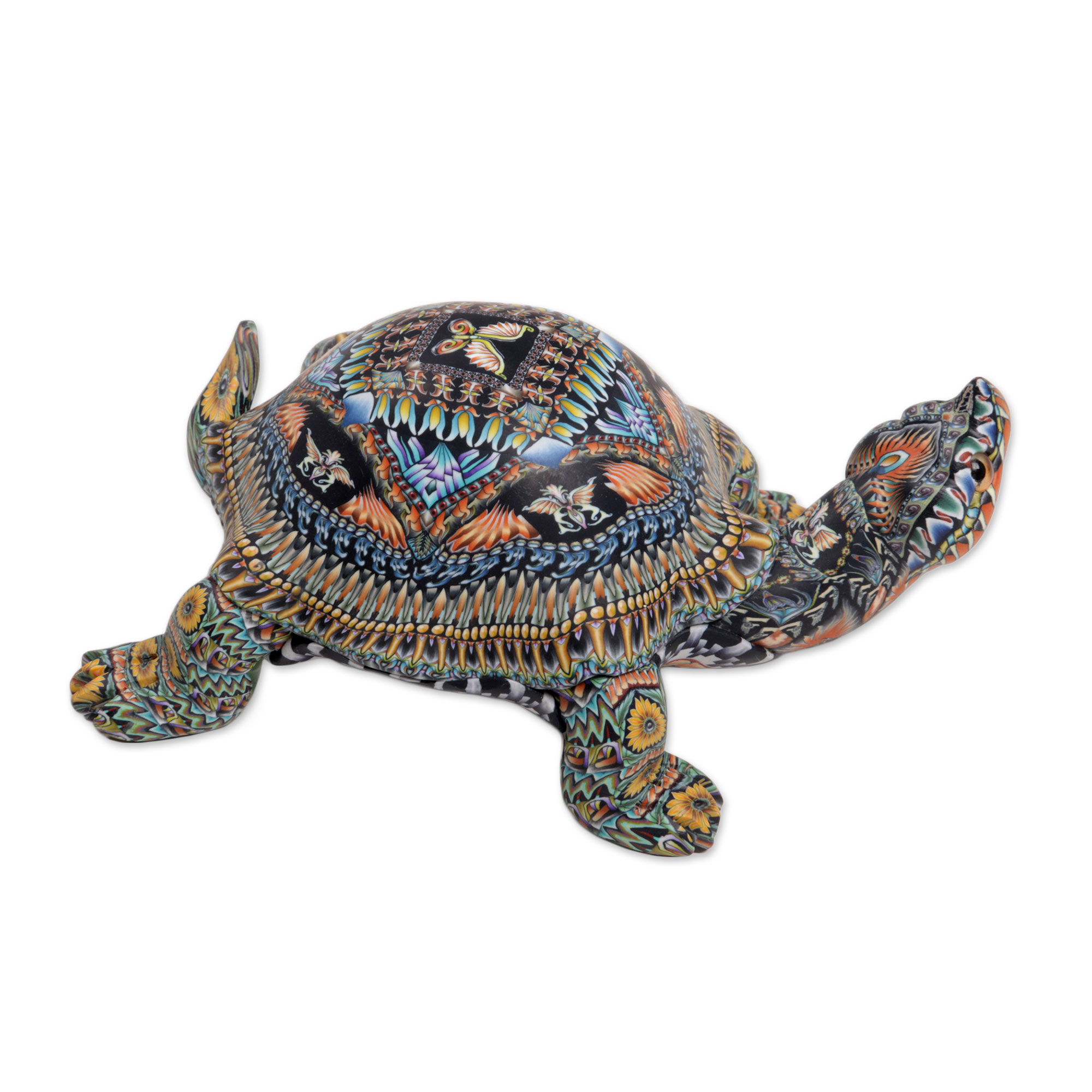 Colorful Polymer Clay Tortoise Sculpture (4.5 Inch) - Decorative ...