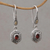 Gold accent garnet dangle earrings, 'Beacon Fire' - Handcrafted Bali Gold Accent Silver and Garnet Earrings (image 2b) thumbail