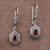 Gold accent garnet dangle earrings, 'Beacon Fire' - Handcrafted Bali Gold Accent Silver and Garnet Earrings (image 2c) thumbail