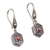 Gold accent garnet dangle earrings, 'Beacon Fire' - Handcrafted Bali Gold Accent Silver and Garnet Earrings (image 2e) thumbail