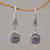 Gold accent amethyst dangle earrings, 'Beacon Fire' - Balinese Amethyst and 925 Silver Earrings with Gold Accents (image 2) thumbail