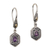 Gold accent amethyst dangle earrings, 'Beacon Fire' - Balinese Amethyst and 925 Silver Earrings with Gold Accents thumbail