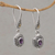 Gold accent amethyst dangle earrings, 'Beacon Fire' - Balinese Amethyst and 925 Silver Earrings with Gold Accents (image 2b) thumbail