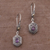Gold accent amethyst dangle earrings, 'Beacon Fire' - Balinese Amethyst and 925 Silver Earrings with Gold Accents (image 2c) thumbail