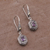 Gold accent amethyst dangle earrings, 'Beacon Fire' - Balinese Amethyst and 925 Silver Earrings with Gold Accents (image 2d) thumbail