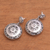 Sterling silver dangle earrings, 'Hidden Eden' - Circular Sterling Silver Dangle Earrings from Bali (image 2b) thumbail