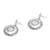 Sterling silver dangle earrings, 'Hidden Eden' - Circular Sterling Silver Dangle Earrings from Bali (image 2c) thumbail
