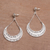 Sterling silver dangle earrings, 'Buddha Crescents' - Sterling Silver Crescent Dangle Earrings from Bali (image 2b) thumbail