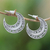 Sterling silver half-hoop earrings, 'Curling Crescents' - Sterling Silver Crescent Half-Hoop Earrings from Bali (image 2) thumbail