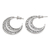 Sterling silver half-hoop earrings, 'Curling Crescents' - Sterling Silver Crescent Half-Hoop Earrings from Bali thumbail