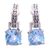 Blue topaz dangle earrings, 'Buddha Hoops' - Blue Topaz and Sterling Silver Dangle Earrings from Bali (image 2a) thumbail