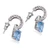 Blue topaz dangle earrings, 'Buddha Hoops' - Blue Topaz and Sterling Silver Dangle Earrings from Bali
