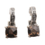 Smoky quartz dangle earrings, 'Buddha Hoops' - Smoky Quartz and Sterling Silver Dangle Earrings from Bali thumbail