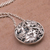 Sterling silver pendant necklace, 'Hidden Eden' - Circular Sterling Silver Pendant Necklace from Bali (image 2d) thumbail