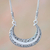 Sterling silver pendant necklace, 'Eden Crescent' - Floral Sterling Silver Crescent Necklace from Bali (image 2) thumbail