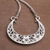 Sterling silver pendant necklace, 'Eden Crescent' - Floral Sterling Silver Crescent Necklace from Bali (image 2b) thumbail