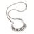Sterling silver pendant necklace, 'Eden Crescent' - Floral Sterling Silver Crescent Necklace from Bali (image 2f) thumbail