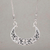 Sterling silver pendant necklace, 'Eden Crescent' - Floral Sterling Silver Crescent Necklace from Bali (image 2h) thumbail