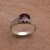 Garnet cocktail ring, 'Buddha Sparkle' - Garnet and Sterling Silver Cocktail Ring from Bali (image 2b) thumbail
