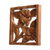 Wood relief panel, 'Hibiscus Window' - Handmade Square Floral Suar Wood Relief Panel from Bali (image 2c) thumbail