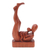 Wood sculpture, 'Joyous Mother' - Handcrafted Suar Wood Mother and Child Sculpture from Bali thumbail