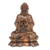 Wood statuette, 'Vitarka Buddha on Lotus' - Balinese Hand Carved Hibiscus Wood Vitarka Buddha Statuette