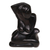Wood sculpture, 'Temptation in Black' - Black Wood Sculpture of Lovers Entwined in an Embrace thumbail
