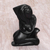Wood sculpture, 'Temptation in Black' - Black Wood Sculpture of Lovers Entwined in an Embrace (image 2b) thumbail