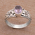 Amethyst single stone ring, 'Petal Treasure' - Floral Purple Amethyst Single Stone Ring from Bali (image 2b) thumbail