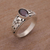 Garnet single stone ring, 'Petal Treasure' - Floral Natural Garnet Single Stone Ring from Bali (image 2) thumbail