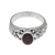 Garnet single stone ring, 'Petal Treasure' - Floral Natural Garnet Single Stone Ring from Bali (image 2d) thumbail