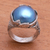 Cultured mabe pearl cocktail ring, 'Moonlight Bloom in Purple' - Purple Cultured Pearl Cocktail Ring from Bali (image 2c) thumbail