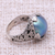 Cultured mabe pearl cocktail ring, 'Moonlight Bloom in Purple' - Purple Cultured Pearl Cocktail Ring from Bali (image 2e) thumbail