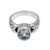 Blue topaz single stone ring, 'Grow On' - Faceted Oval Blue Topaz Single Stone Ring from Bali thumbail