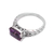Amethyst single stone ring, 'Padang Galak Beauty' - Faceted Purple Amethyst Single Stone Ring from Bali