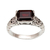 Garnet single stone ring, 'Padang Galak Beauty' - Garnet and Silver Floral Single Stone Ring from Bali (image 2e) thumbail