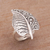 Sterling silver cocktail ring, 'Two-Sided' - Sterling Silver Leaf Cocktail Ring from Bali (image 2) thumbail