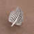 Sterling silver cocktail ring, 'Two-Sided' - Sterling Silver Leaf Cocktail Ring from Bali (image 2c) thumbail