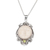 Peridot pendant necklace, 'Moonlight Stare' - Peridot and Bone Moon Pendant Necklace from Bali thumbail