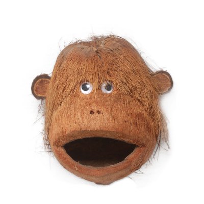 Coconut shell bird feeder, 'Gorilla Buddy' - Gorilla-Shaped Coconut Shell Bird Feeder from Bali