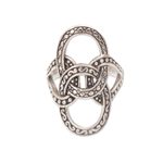 Sterling silver cocktail ring, 'Confluence' - Artisan Crafted Silver Cocktail Ring with Oxidized Accents