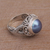 Cultured pearl cocktail ring, 'Seaside Glow' - Elegant Cocktail Ring with Blue Cultured Pearl