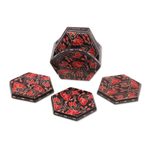 Wood batik coasters, 'Kembang Memory' (set of 6) - Handcrafted Wood Batik Coasters from Indonesia (Set of 6)