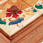 Wood decorative box, 'Javanese Memory' - Floral Batik Wood Decorative Box from Indonesia