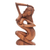 Wood sculpture, 'Summer Shower' - Hand Carved Suar Wood Sculpture of Artistic Nude thumbail