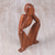 Wood statuette, 'Boredom' - Natural Suar Wood Sculpture of Bored Figure (image 2c) thumbail