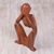 Wood statuette, 'Boredom' - Natural Suar Wood Sculpture of Bored Figure (image 2d) thumbail